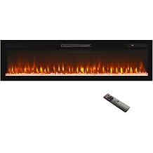 62 Inch Electric Fireplace Ultra-Thin, Wall Mounted & Recessed Linear Fireplace Heater with Remote, 16 Flame Colors & 5 Brightness, 750/1500W, Timer, Thermostat for Living Room Bedroom