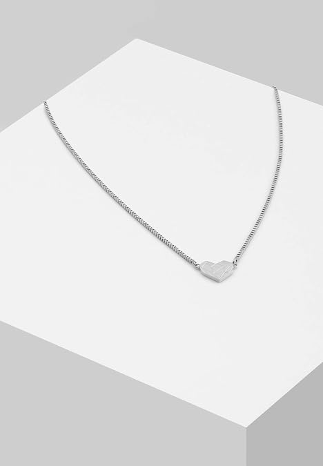 LIEBESKIND Berlin Heart Necklace for Women - Stainless Steel Chain with Loving Heart Pendant - Available in Various Colours and Designs - Romantic Gift Idea