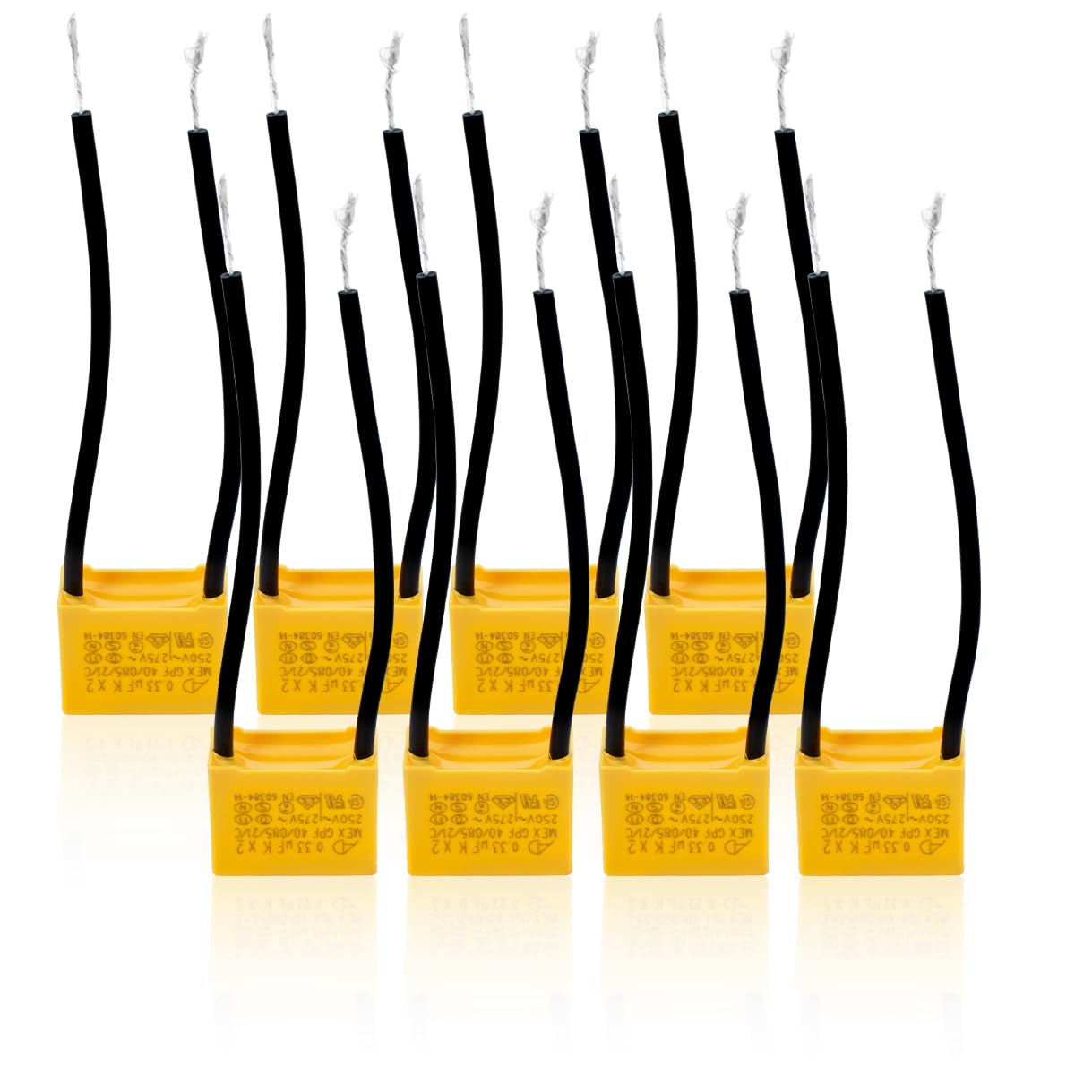 8 Pcs Safety Capacitors 0.33uF 275V X2 Suppression of differential mode interference capacitors 18 * 14.5 * 8.5mm, Pitch P 60/60mm