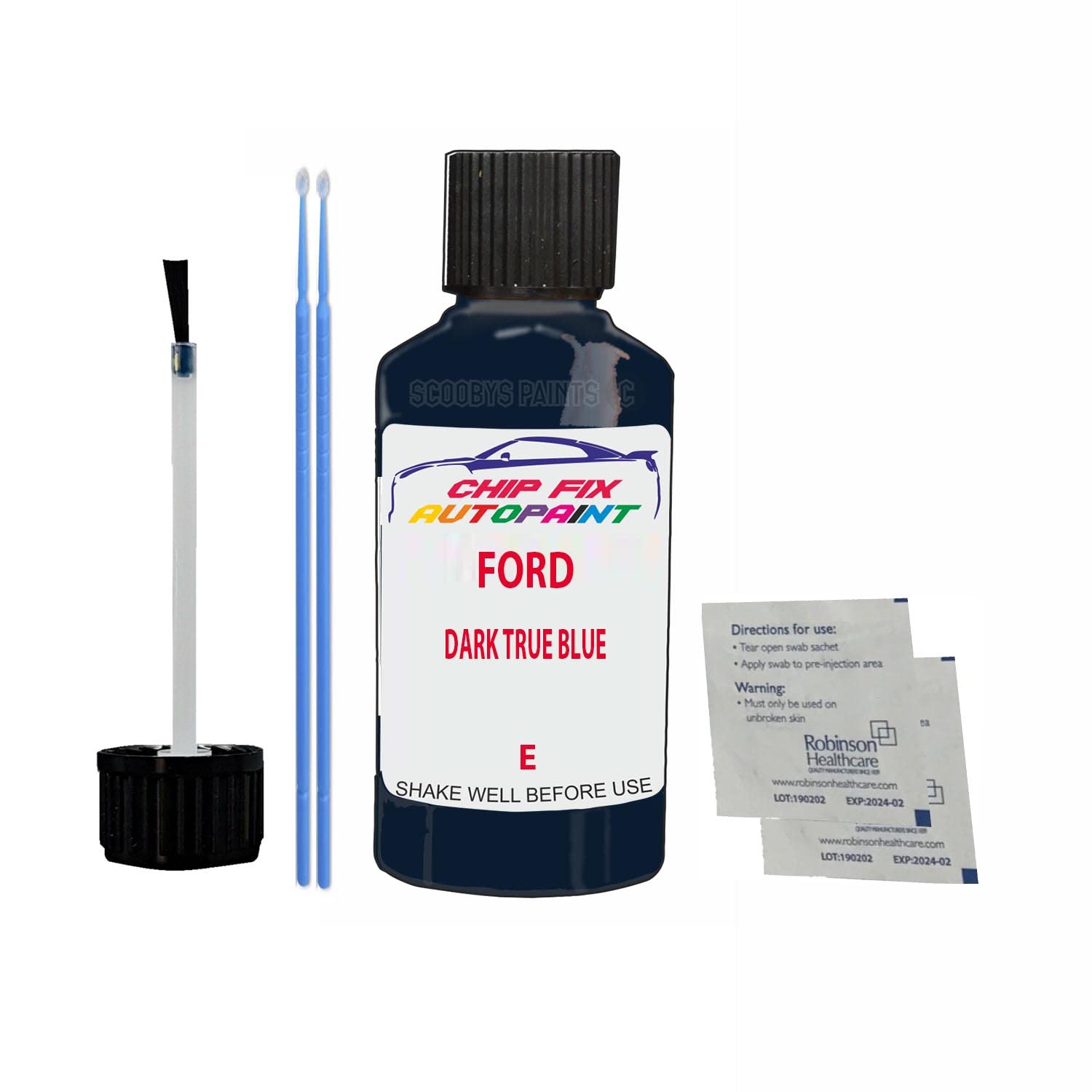 Scoobys Paints Back In The Mix Dark True Blue Touch Up Paint For Ford Transit Van E 2000-200730Ml Bottle Brush Scratch Stone Chip Repair Pen
