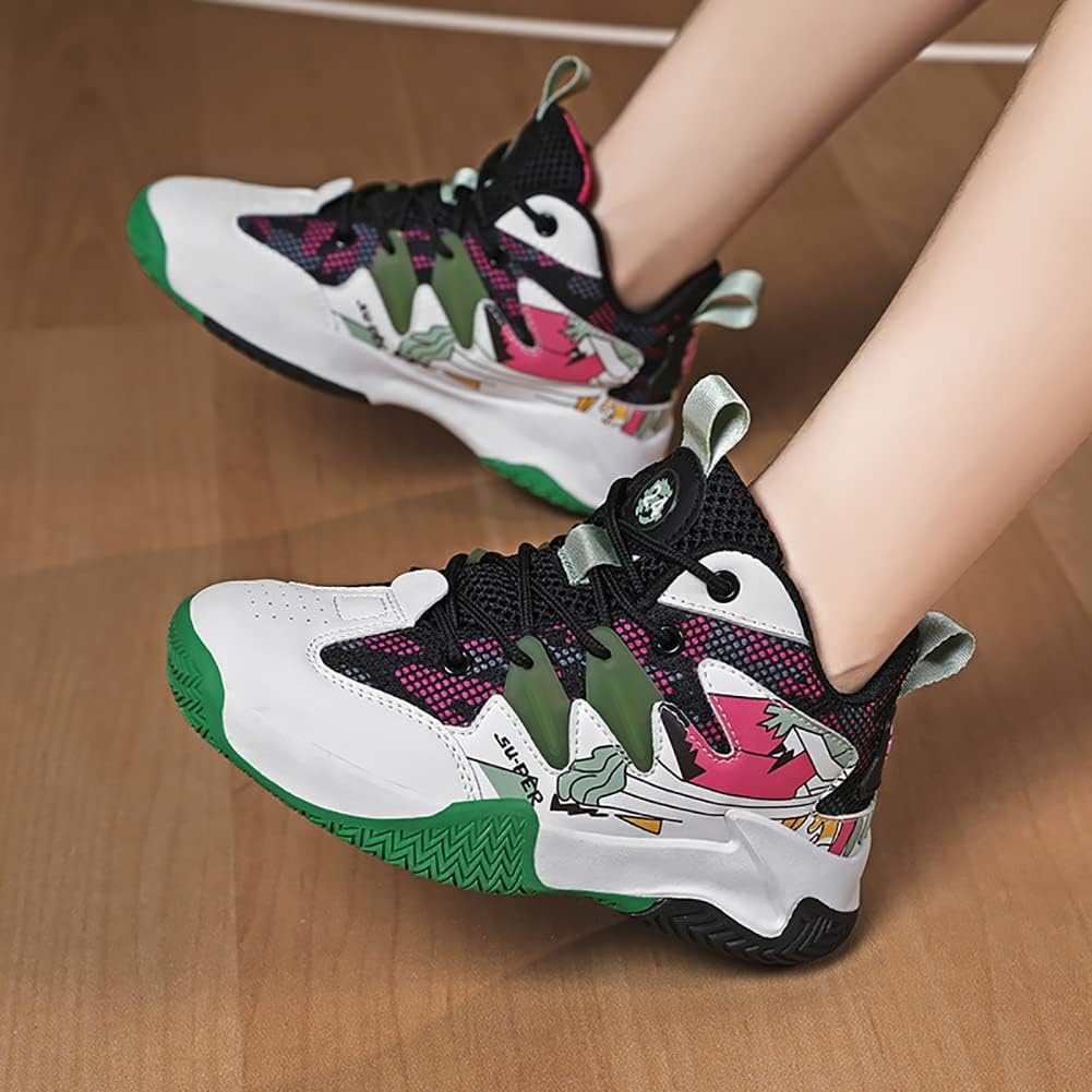 Aipogn バスケットシューズ ジュニア 履きやすい 子供運動靴 ハイカット キッズ 日常着用 滑り止め 子供靴 アウトドアバッシュ 学生 通学 バスケットボールシューズ スニーカー 通気性