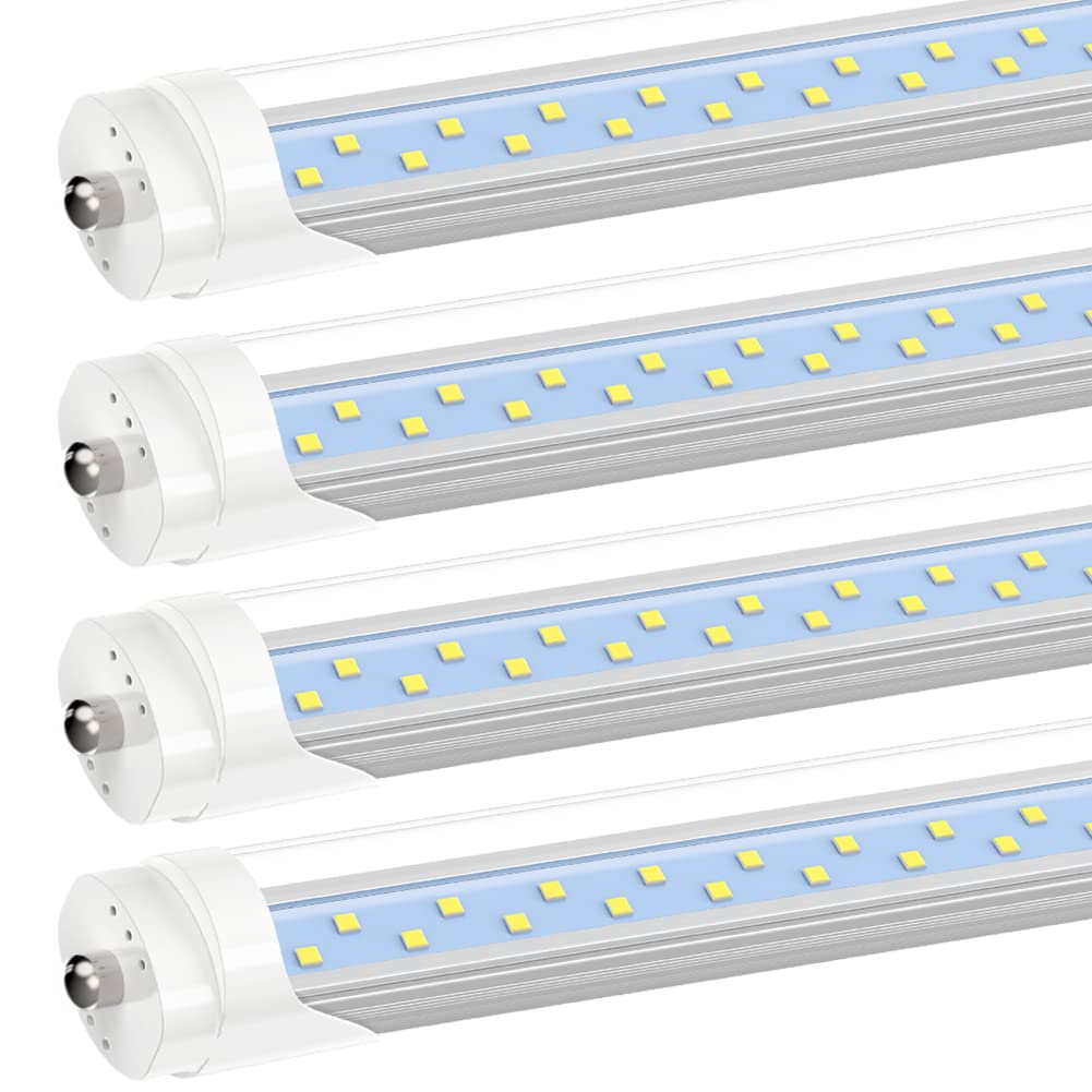 JESLED T8/T10/T12 8FT LED Tube Light Bulbs, 50W 6000LM, 5000K Daylight White, 8 Foot Single Pin