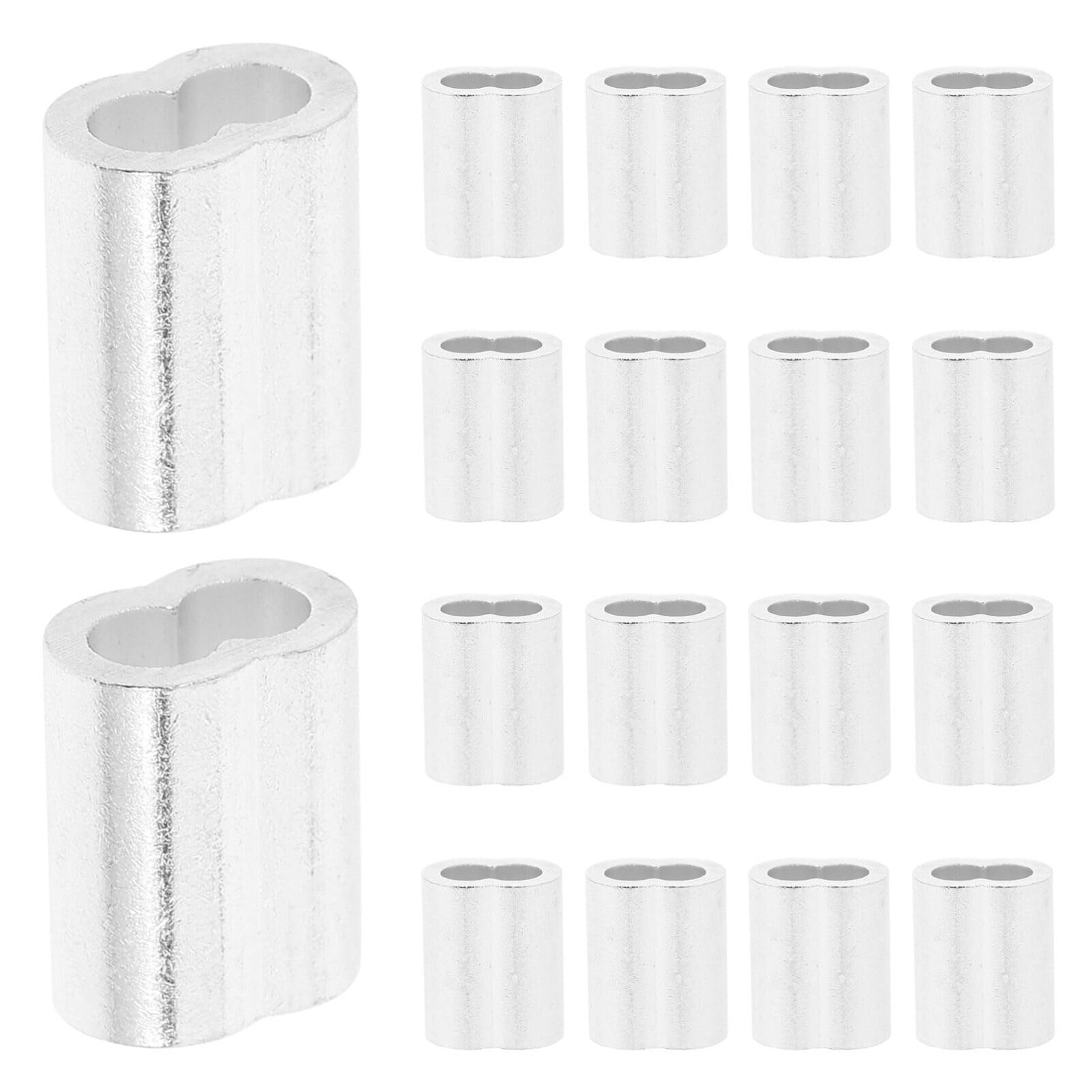 OUNONA 120pcs Wire Rope Cable Crimps Cable Rigging Sleeves Aluminum Crimping Loop Sleeve (.0)