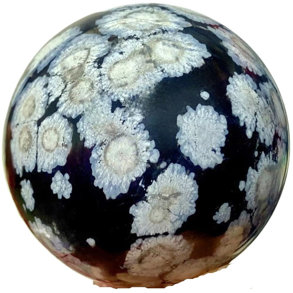 AARTERZZA 1pc 210-300g Snowflake Obsidian Crystal Sphere
