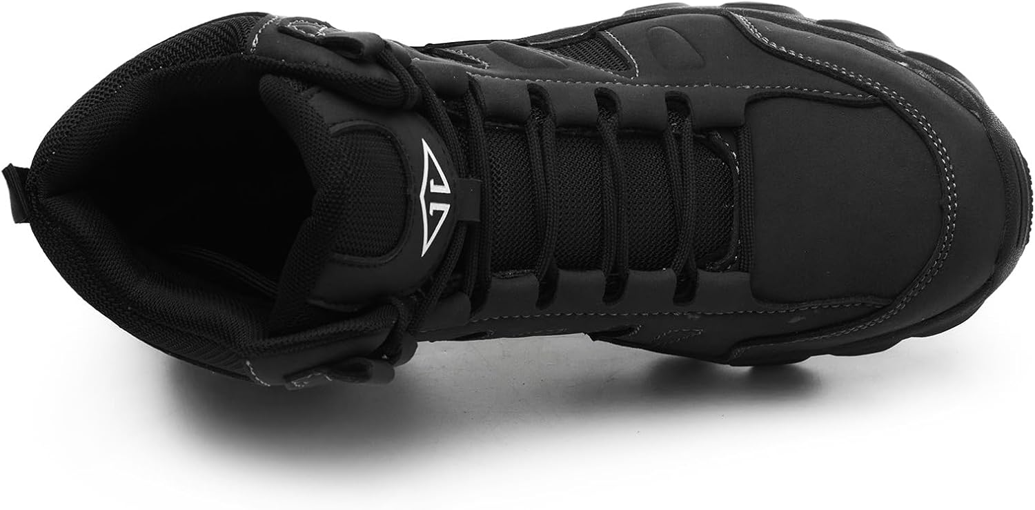 Work Boots for Men Comfortable Steel Toe Boots，Indestructible Industrial & Construction Safety Shoes Non Slip Mens Composite Toe Boots