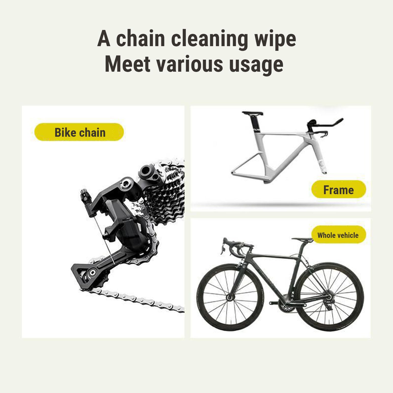 Toallitas para Cadenas de Bicicleta, 12 Uds., Empaquetadas Individualmente, Eliminación Rápida de Aceite para Marcos de Cadenas de Motocicleta, Fórmula Suave