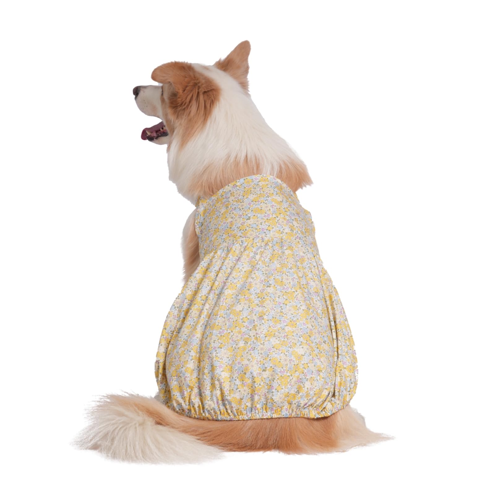 BT Bear Large Dog Dress,Soft Breathable Cotton Pet Princess Skirt Medium Large Dogs Clothes Summer Skirt Yellow Flower,XXXL โ image 1