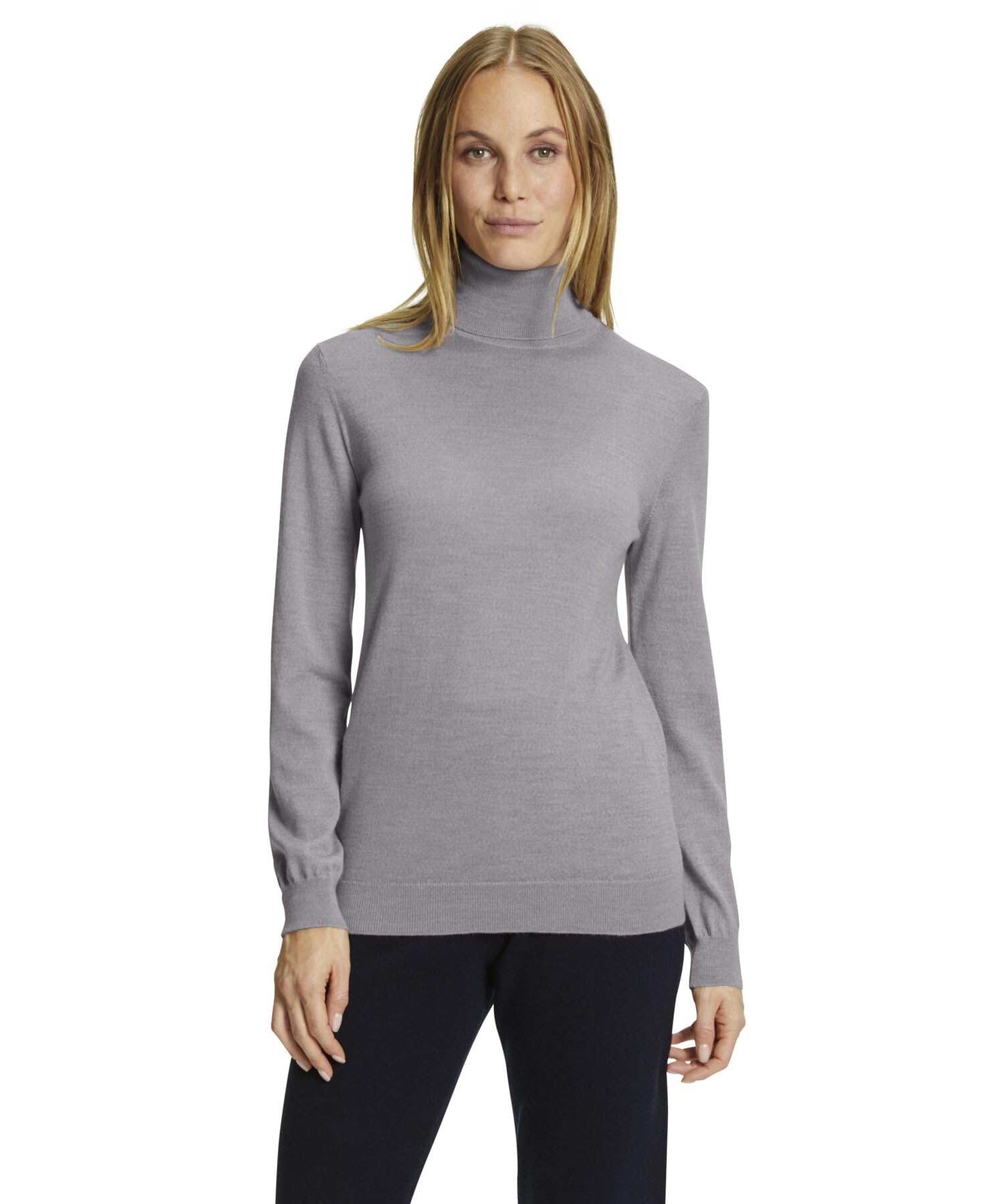 Falke Mujer Basic Roll Neck New Merino suéter pulóver Elegante clásico para el Trabajo y el Tiempo Libre con Cuello Alto Transpirable regulación climática antiolor Lana 1 Pieza