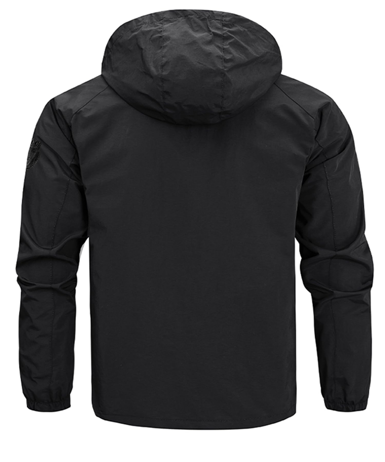 Veste de Montagne pour homme Manteaux de randonnée en plein air Décontracté à Col Montant Blouson Aviateur Jacket Léger Zippé Coupe-Vent Veste en softshell avec capuche