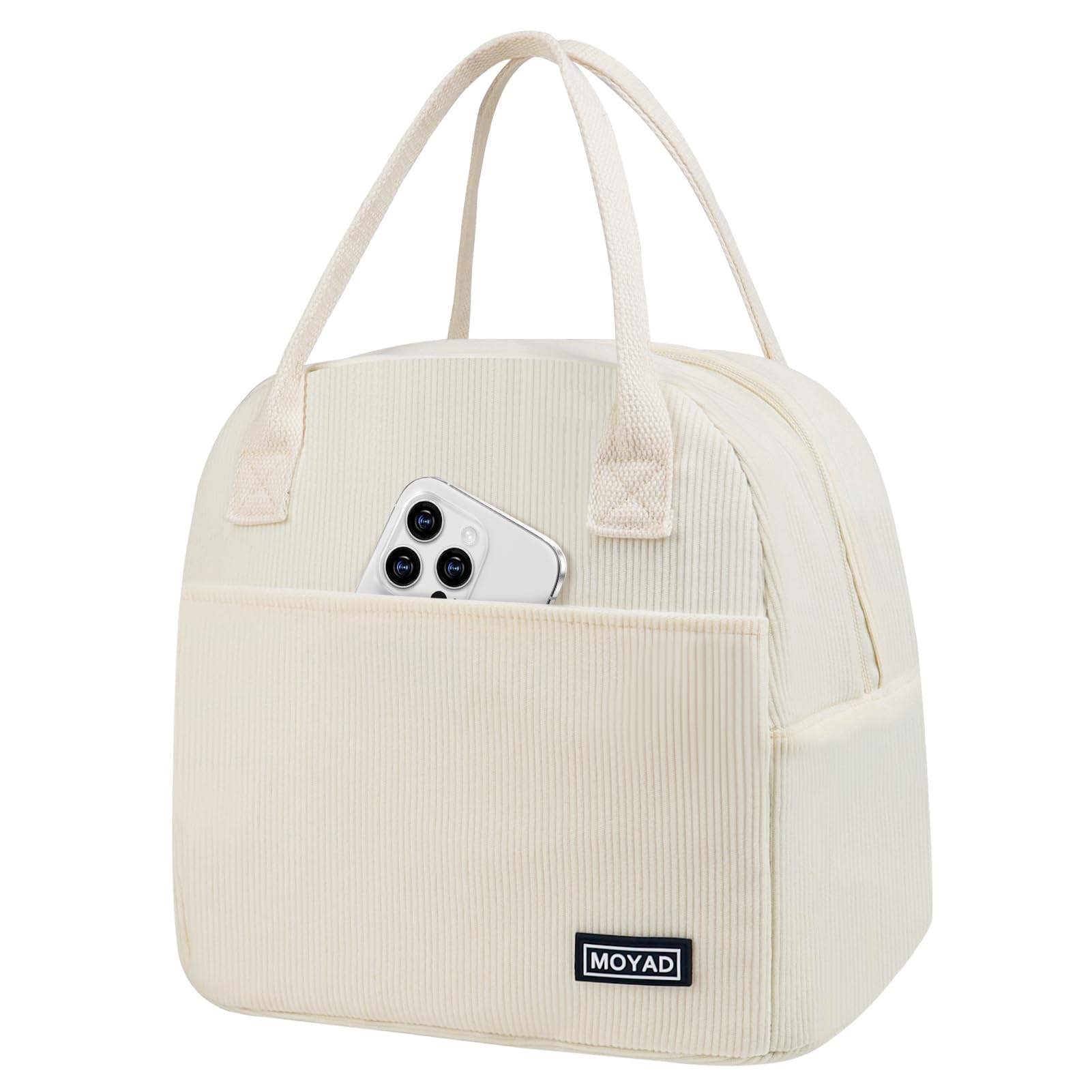 Moyad Lunch Bags for Women Reusable Insulated Cooler Lunch Box Lunch Tote Cool Bag for Men Adults Large Picnic Bag for Work Travel Picnic Camping Outdoor, White