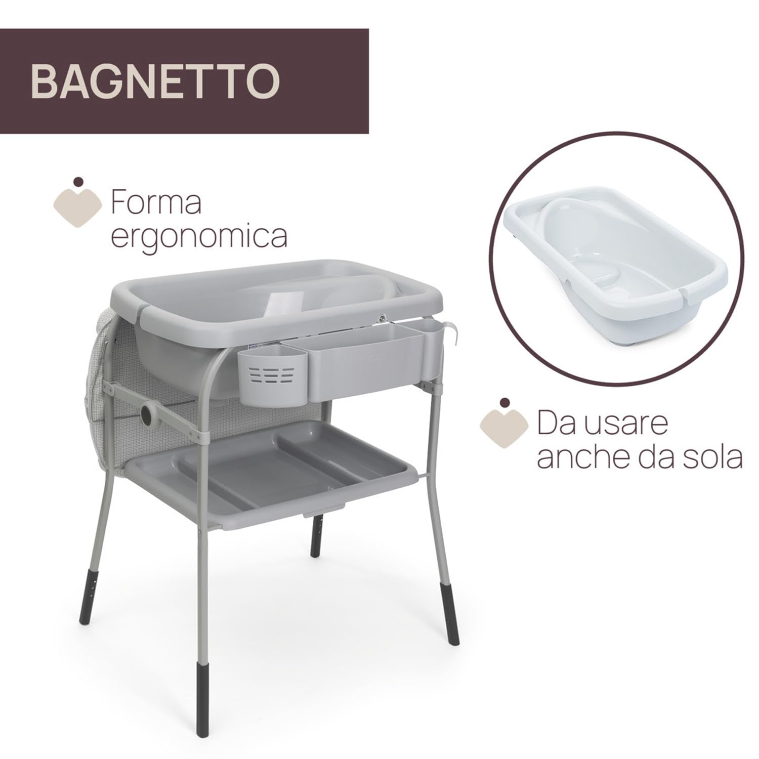 Combi bain Change Cuddle & Bubble Graphite Melange
