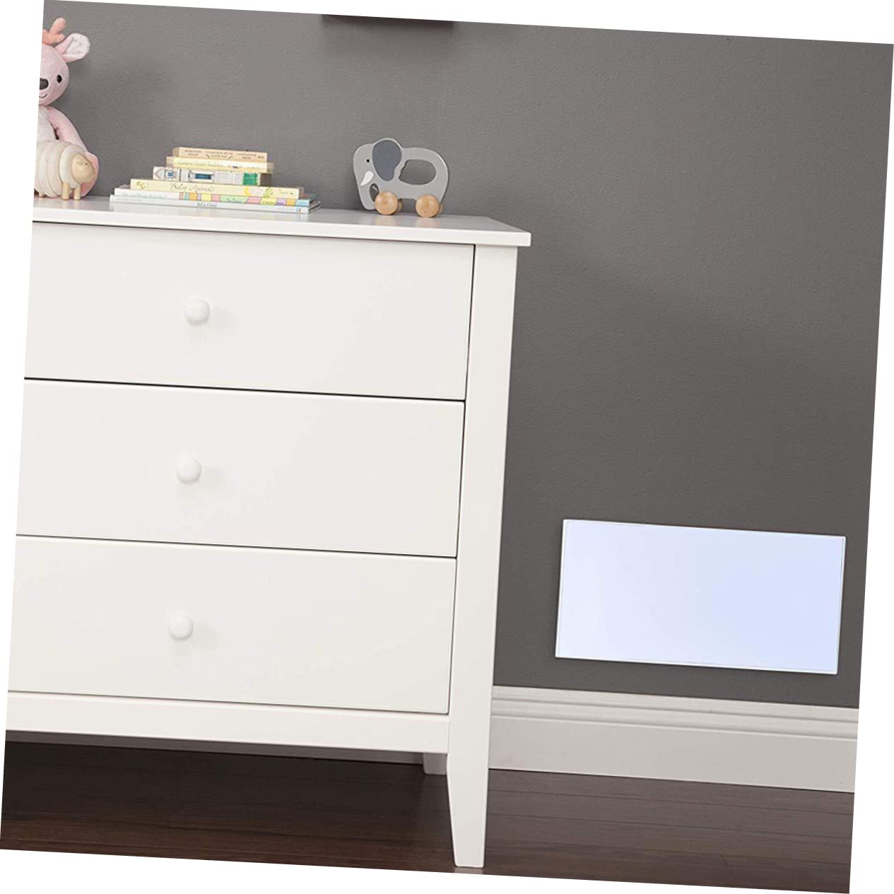 UKCOCO Cubierta Magnética de 30x14cm para Rejilla de Ventilación de Aire Fácil de Instalar Blanco Paquete de 4 Piezas para Ventanales y Suelos