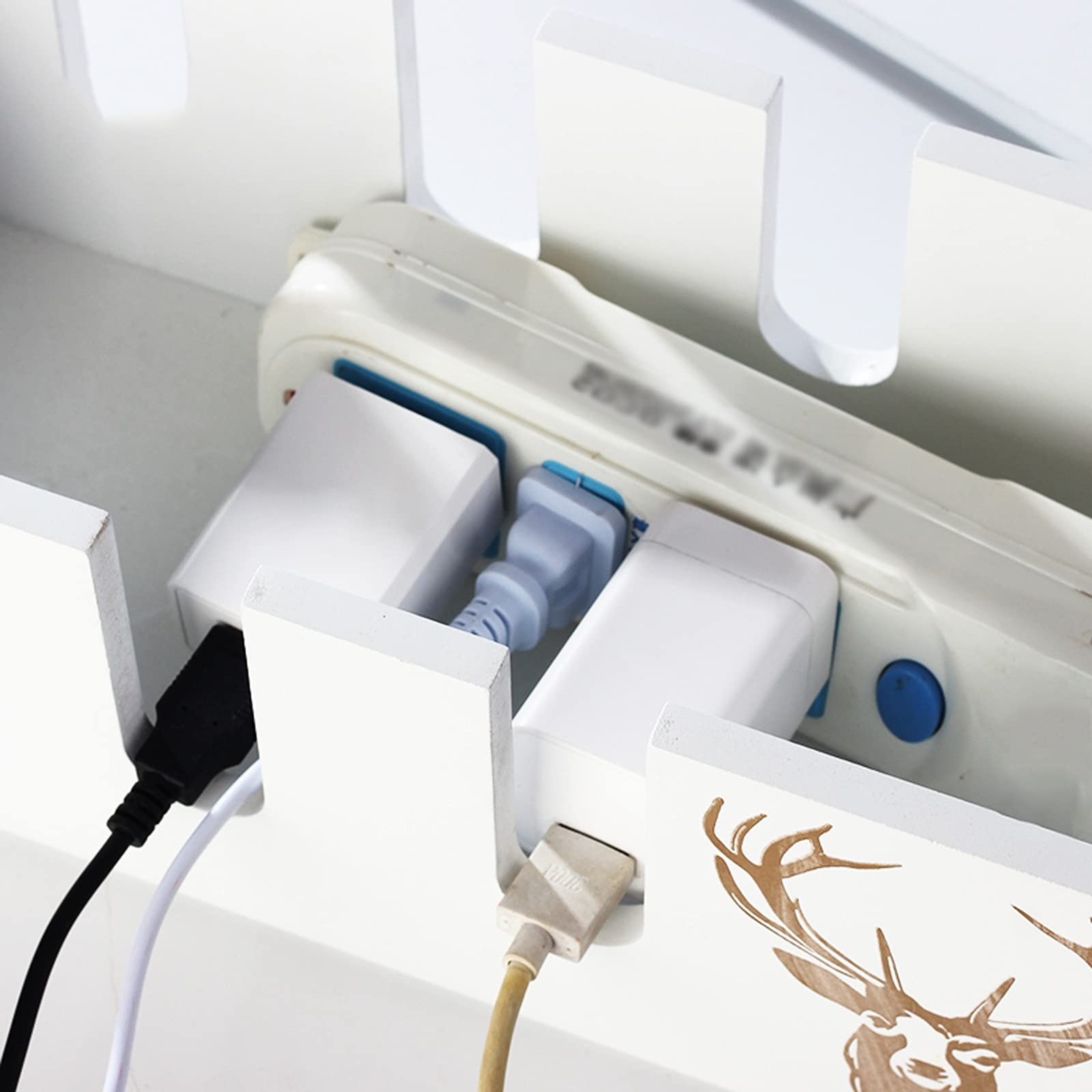 Kabel-Management-Box Kreative Kabel-Management-Box Kabel-Aufbewahrungsbox aus Holz Organizer für Steckdosenleiste/Ladegeräte/Adapter Heim-Desktop-Kabel-Organizer-Box Kabelbox Kabelaufbewahrungsbox