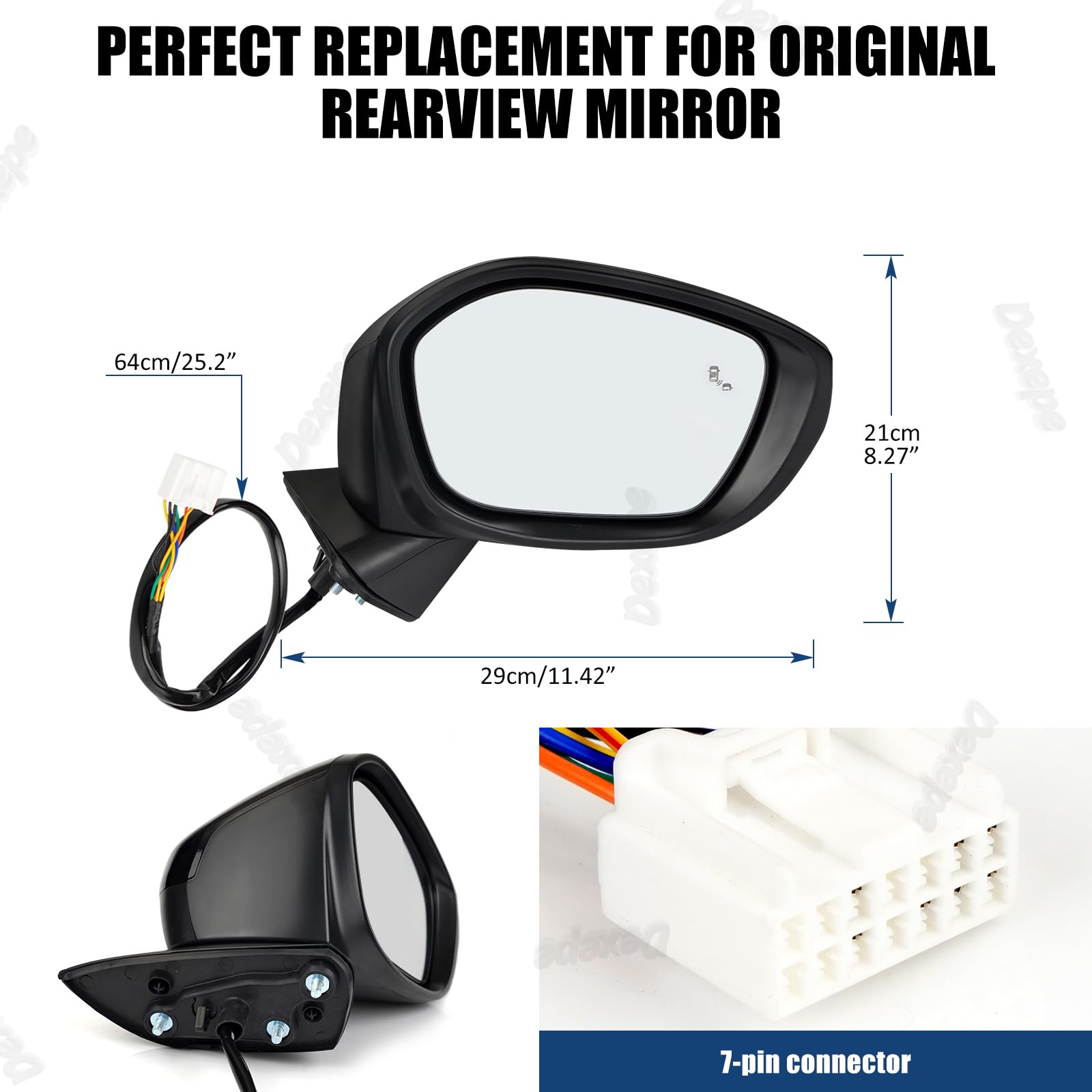 Dexepe Passenger Side Mirror Assembly Compatible with Honda Civic