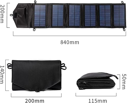 Miniatura 8 de Cargador de panel solar, cargador solar plegable, impermeable, cargador de teléfono, banco de energía portátil, equipo de supervivencia, kit de