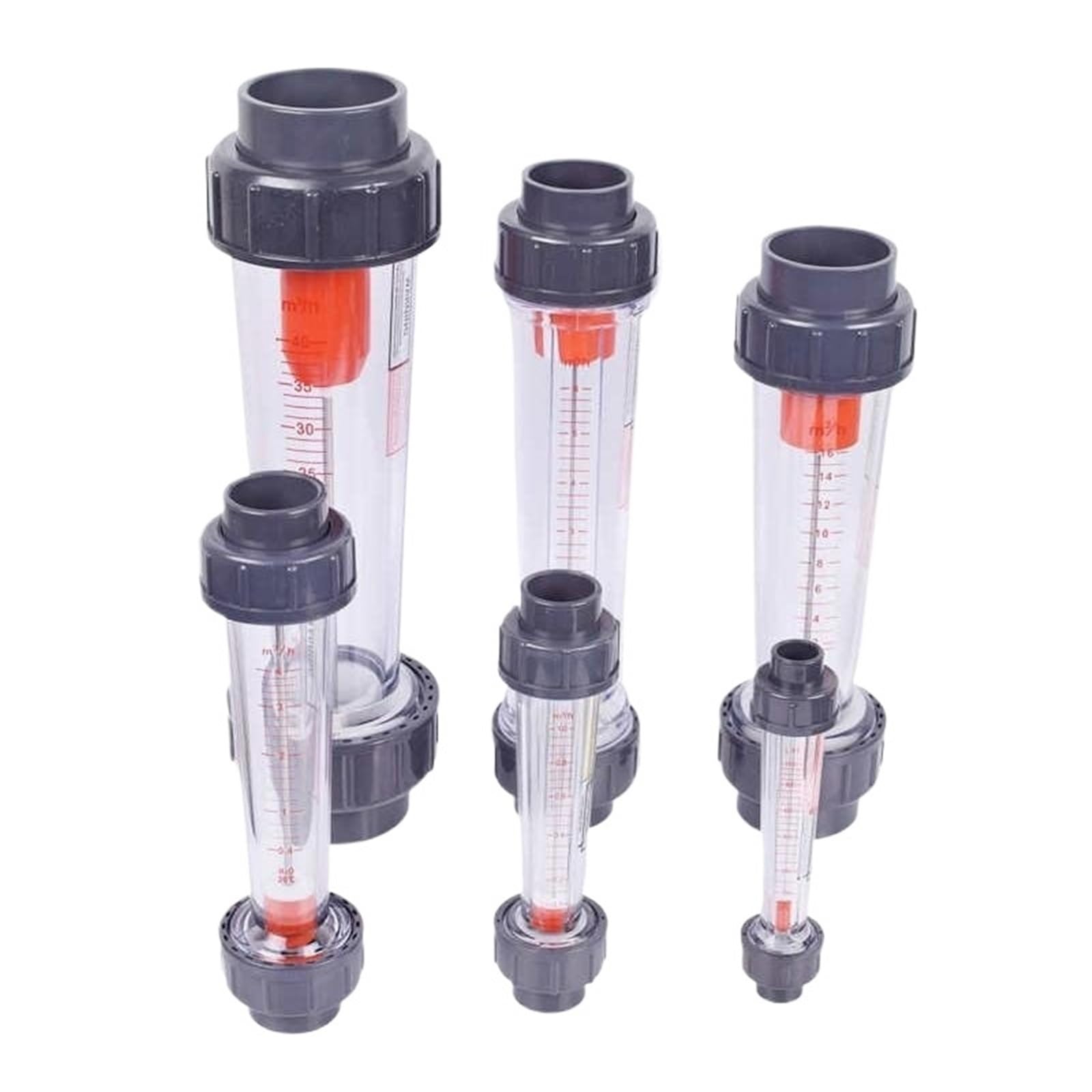 1pcShort LZS-15/25/32/40/50 60 100 160 250 400 600 1000 LPH caudalímetro de flotador líquido de tubería de plástico medidor de flujo de agua rotámetro(Direct Port,DN15 16-160LPH)