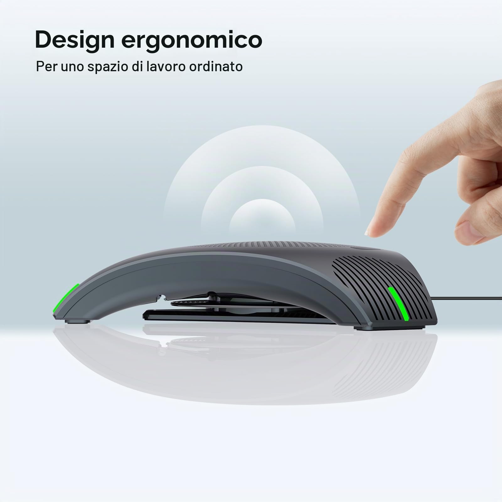 Altoparlante e microfono per conferenze, vivavoce USB con pickup vocale omnidirezionale a 360°, suono Hi-Fi, riduzione dell'eco e del rumore per affari, home office, riunioni online, VoIP/Skype/Team