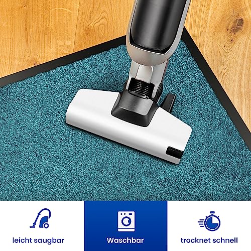 comflor Hochwertige Fußmatte Türkis 40x60 groß für Innen & Außen - Schmutzfangmatte rutschfest, waschbar & wetterfest - Fussmatte für Eingangsbereich & Aussenbereich - Läufer Flur dünn