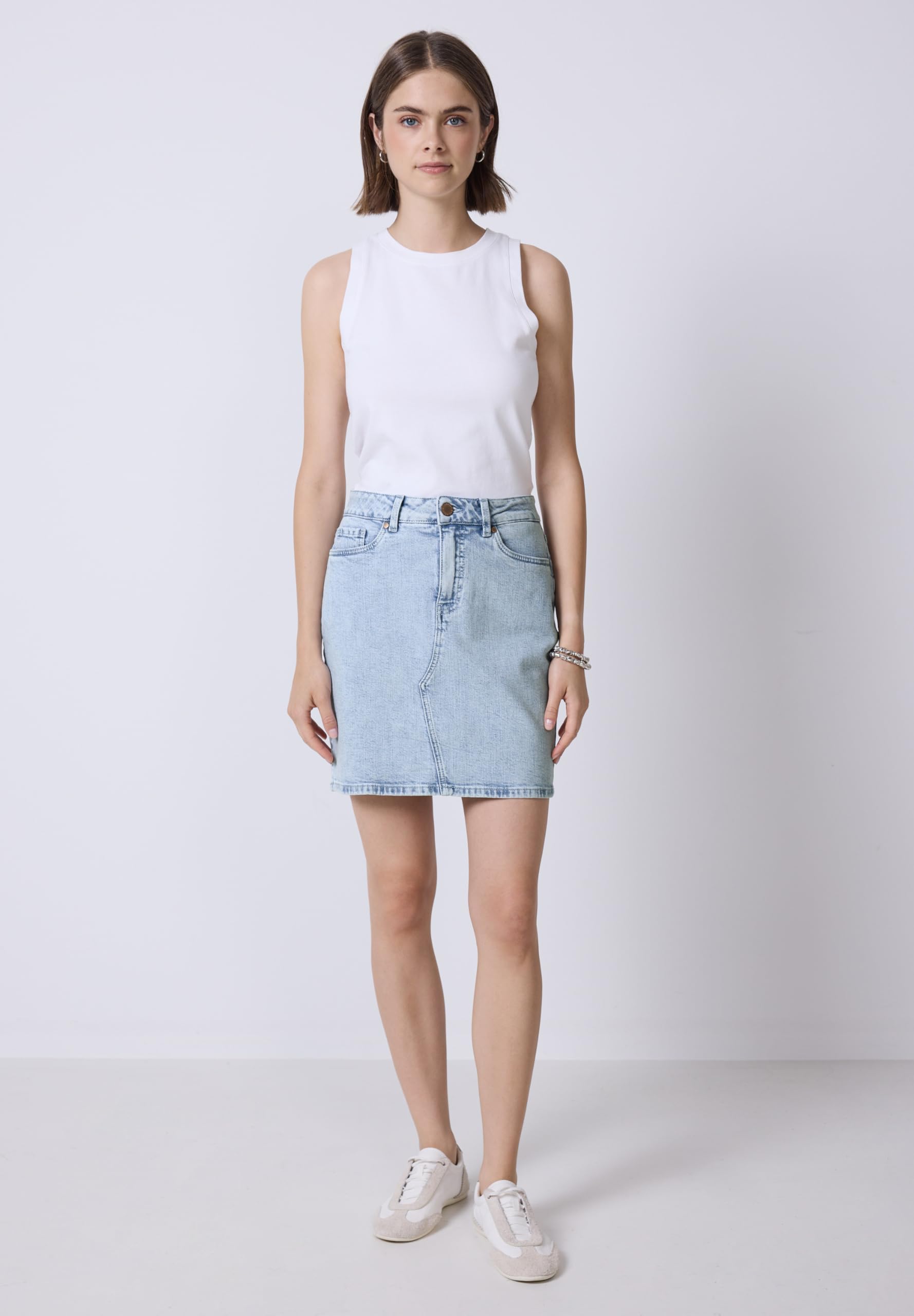 Street One Studio Damen Jeansrock im Bleached-Look