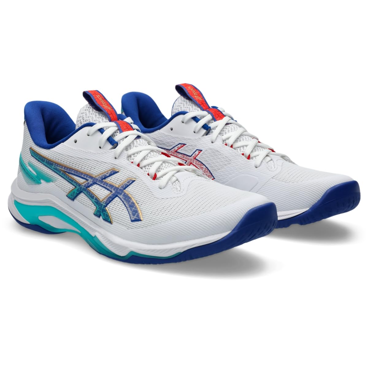 ASICS Men's Netburner Ballistic FlyteFoam 4 Volleyball Shoes, 8.5, White/ASICS Blue