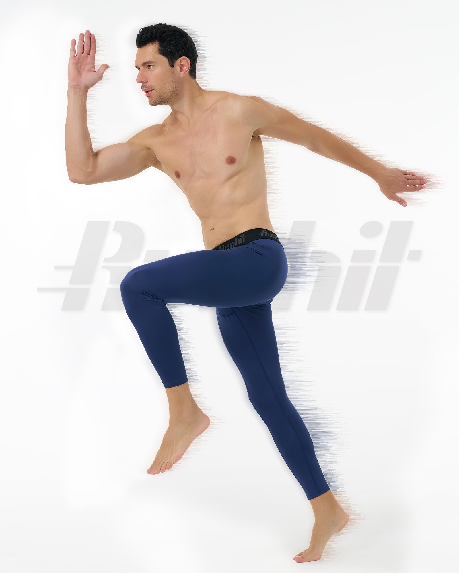 Runhit Paquete de 3 pantalones de compresión para hombre, mallas para correr, entrenamiento, pantalones atléticos de capa base