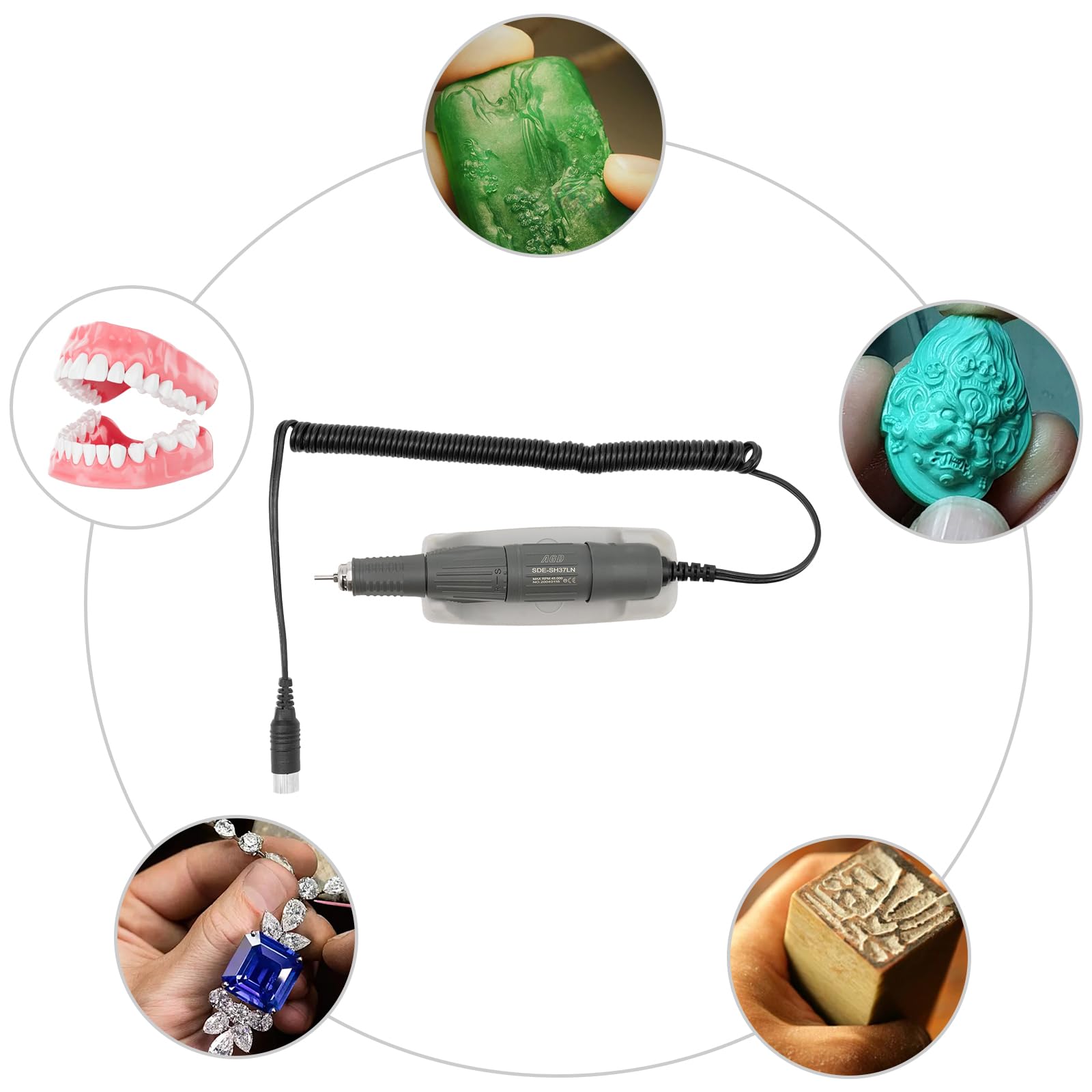SDE-SH37LN N8 Micromotor Eléctrico Pulidora 45KRPM Laboratorio Portátil