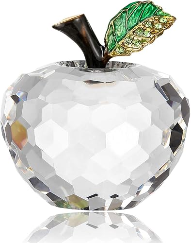 Vie jeune Figura de manzana de cristal, diseño de estatua hecha a mano, decoración del hogar, manualidades de cristal coleccionables, viene con caja