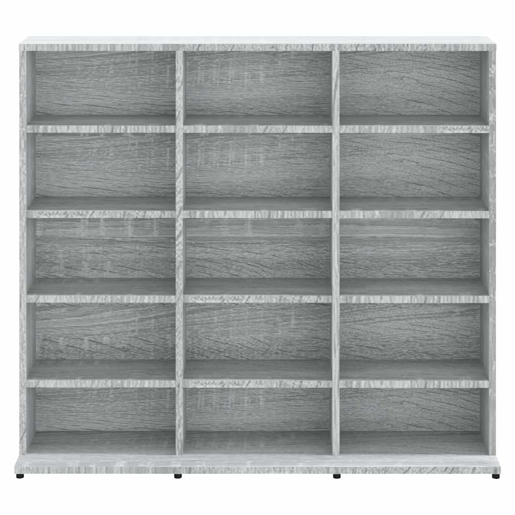Regał na płyty CD Sonoma szary 100 x 23 x 89,5 cm materiał