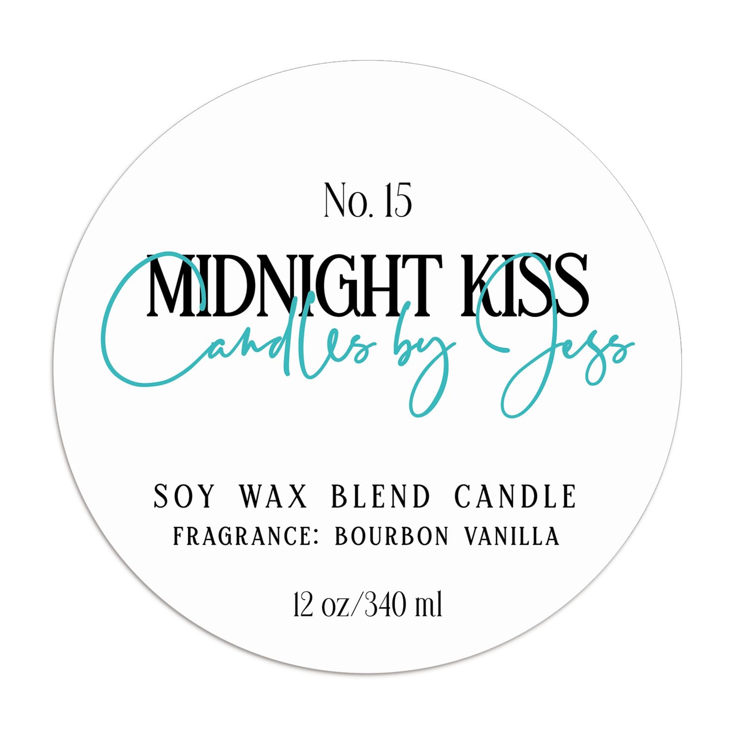XOXOKristen Elegant Round Custom Candle Label Stickers - Custom Round Product Labels - Cosmetic Branding & Packaging - DIY Candles - Many Sizes and