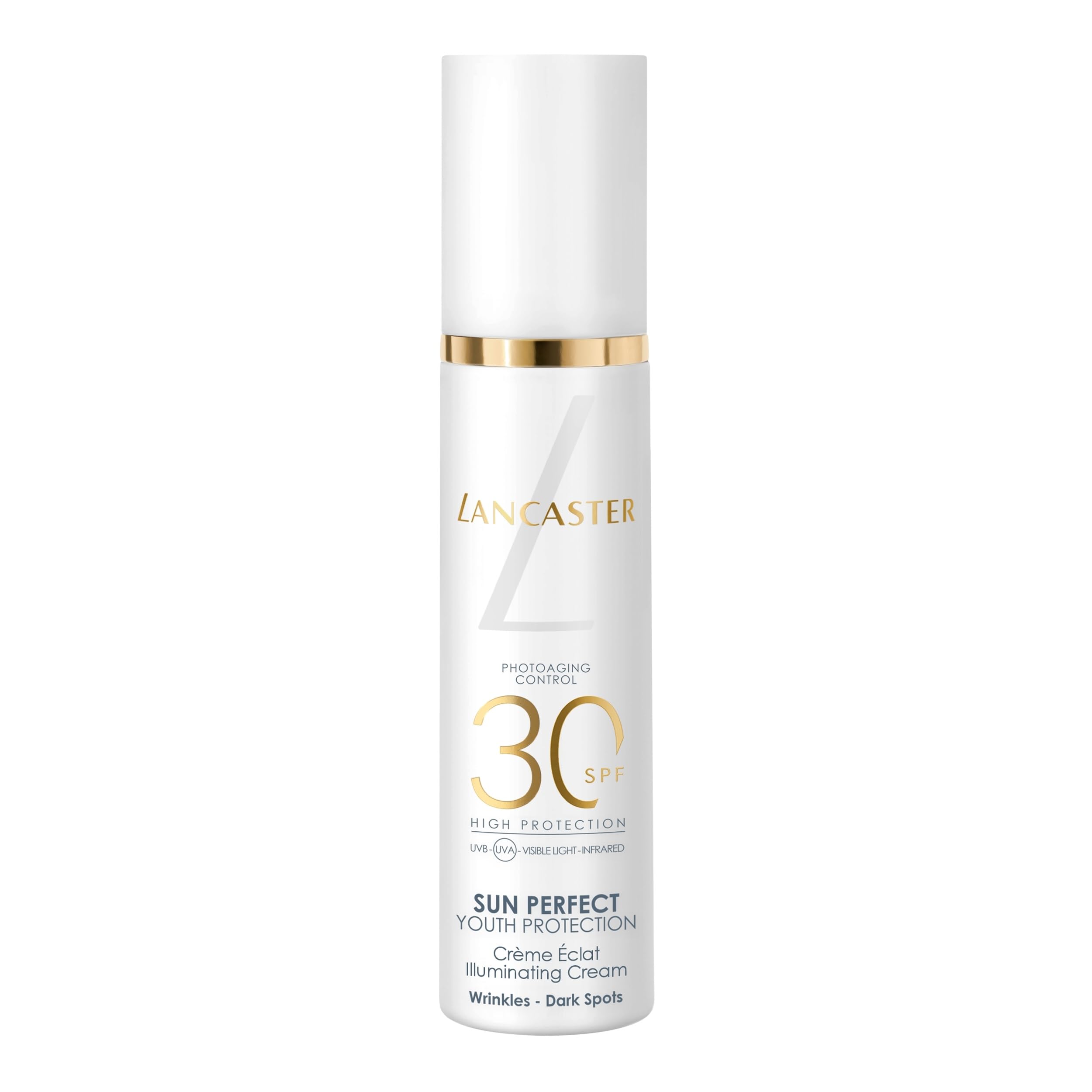 Lancaster Sun Perfect Sun Perfecting Fluid - Fluido Solare Anti-Età, Previene e Aiuta a Correggere Rughe, Linee Sottili e Macchie Scure, Contrasta il 100% dello Spettro Solare, 50 ml
