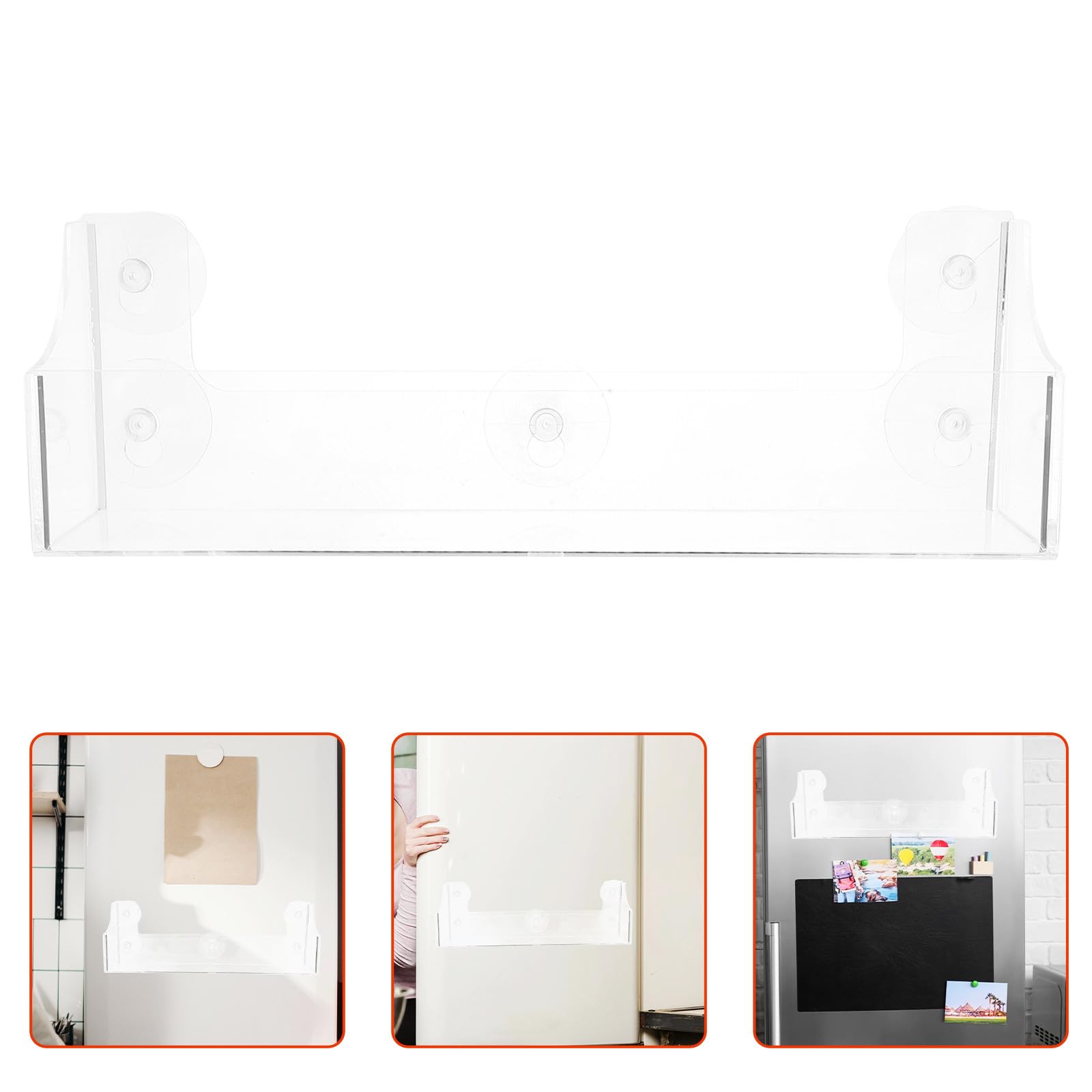 Kühlschrank Organizer aus Transparentem Acryl mit Starkem Saugnapf Aufbewahrungsregal für Gewürze und Getränkedosen Platzsparend für Küche und Kühlschrank