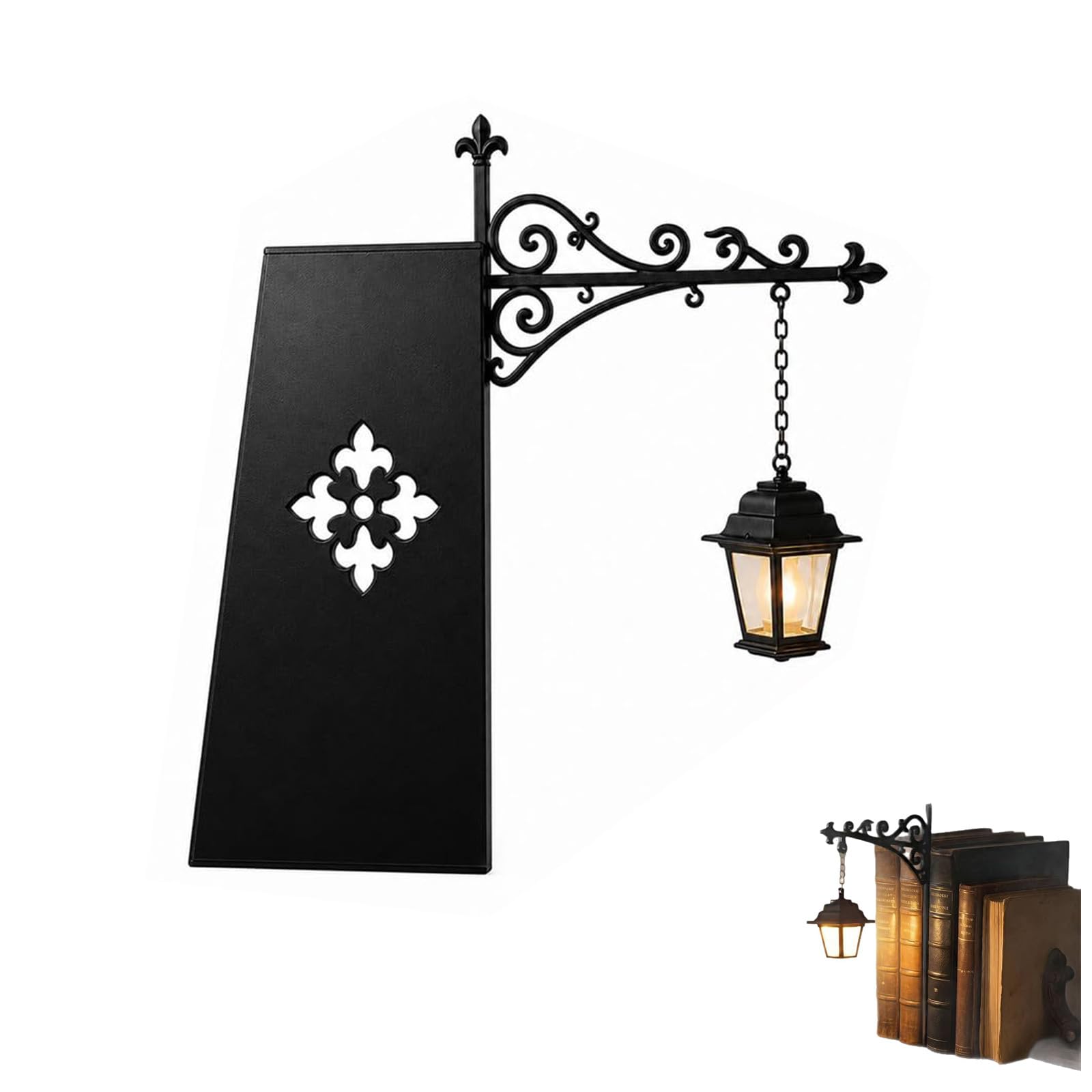 Library Lantern – Decorative Bookshelf Lighting, Vintage Reading Nook LED Nightlight, Portable Shelf Lamp with Warm Glow, Home Desk Hanging Ornament, Gift for Book Lovers (1pc)