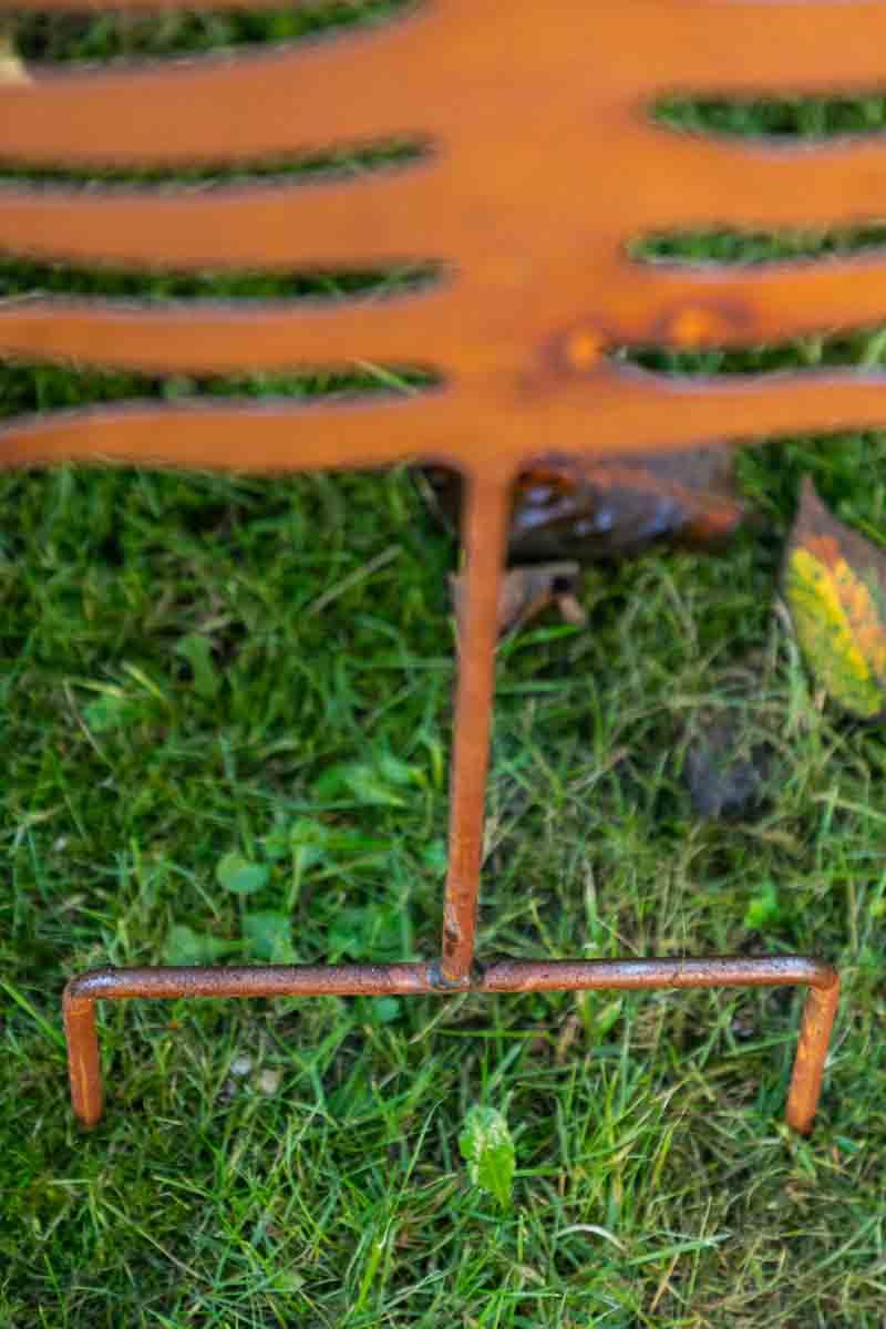 KUHEIGA Gartenstecker Farn Metall Edelrost, Gartenfigur H: 93cm Blatt zum Stecken, Garten