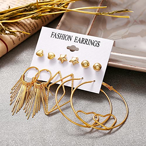 Image of Shining Diva Fashion Stylish Combo Metal Earrings for Women and Girls