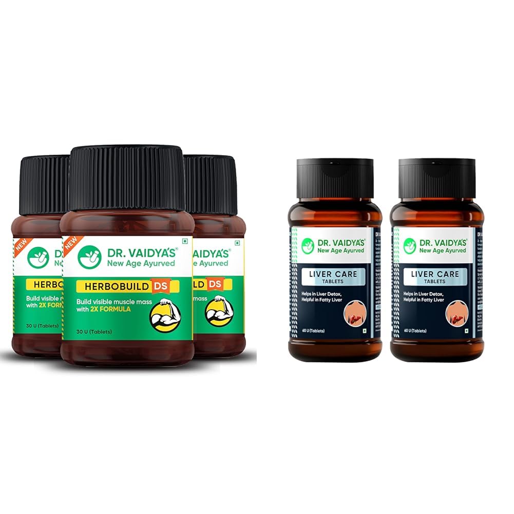 DR. VAIDYA'S new age ayurveda Herbobuild Ds (Double Strength) Capsules | Ayurvedic Muscle & Mass G | Dr. Vaidya Liver Care Tablets | Ayurvedic Fatty Liver Support, Detox & Cleanse | Improves Liver He-image-11