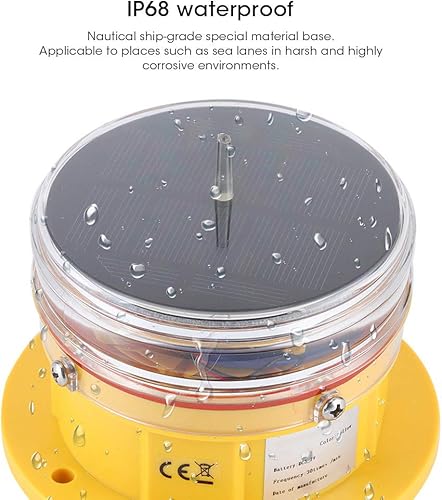 Miniatura 8 de Tbest Luz intermitente de barco, luz lateral de energía solar IP68 impermeable LED barco marino muelle barcaza seguridad faro intermitente luz 360