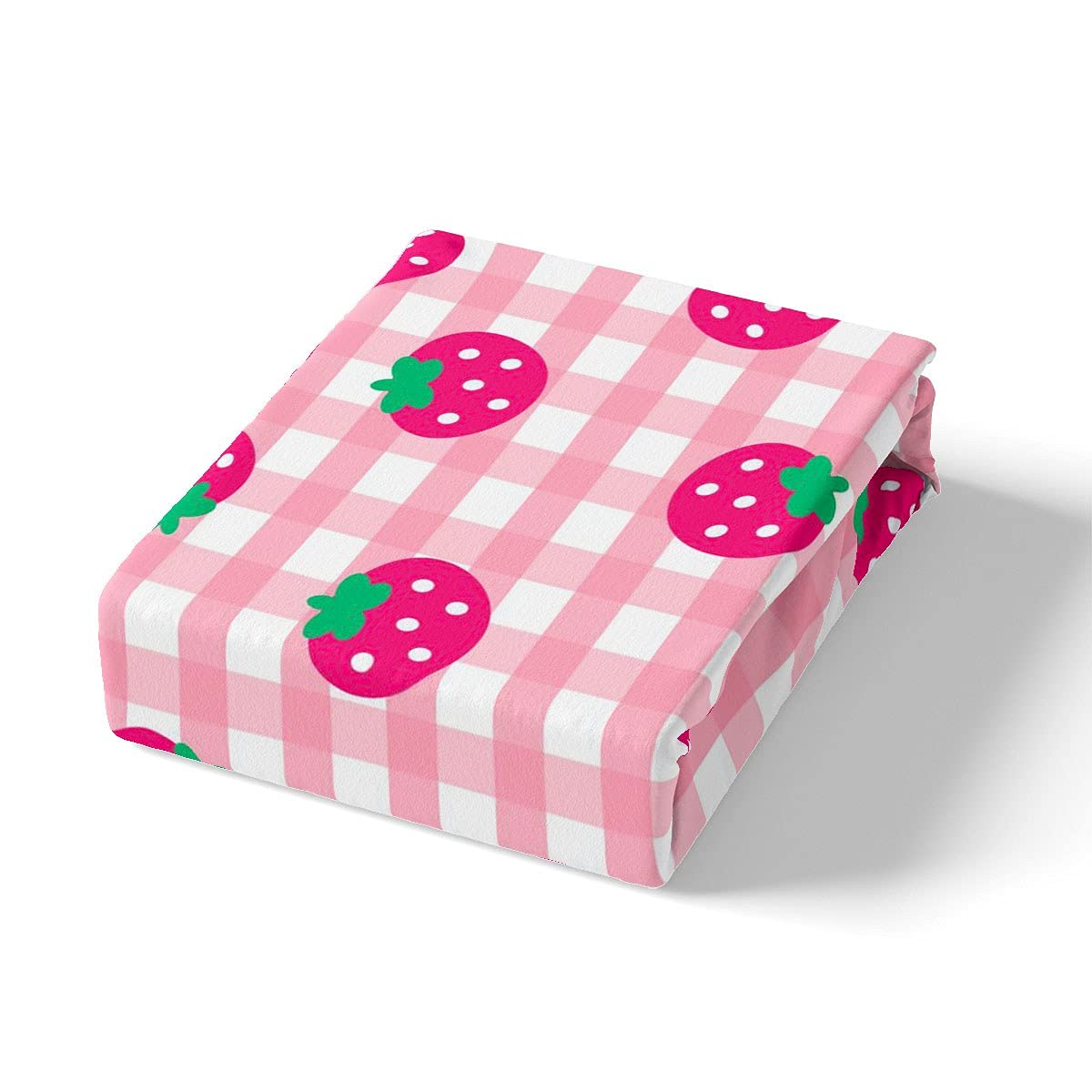 Set Biancheria Da Letto Bambine Motivo Fragole - Microfibra Rosa, Super King Size, 1 Copripiumino + 2 Federe