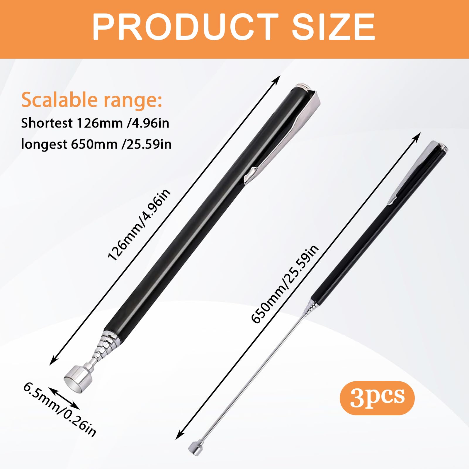 Stylet Magnétique Télescopique – Pour Ramasser écrous, Boulons, Objets Métalliques, Longueur Réglable