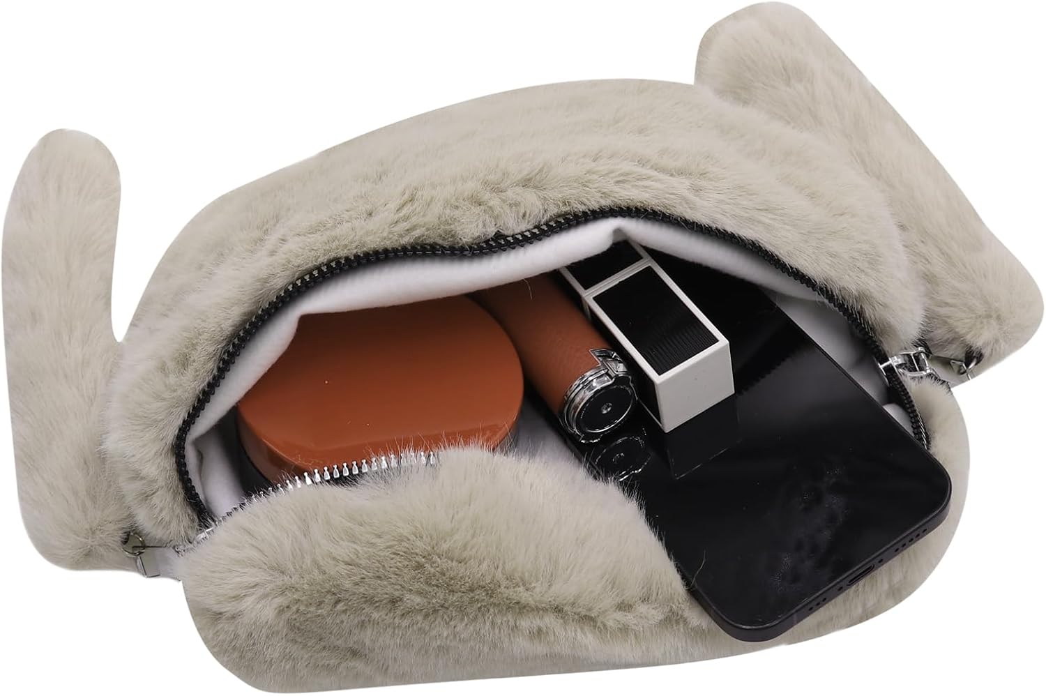 Fuzzy Fanny Pack for Women Faux Fur Belt Bum Bag with Adjustable Strap Waist Pouch Casual Crossbody Purse for Travel - Image 4