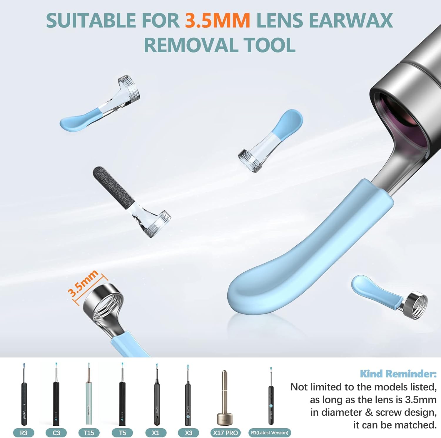 Bebird Earwax Removal Tips, 3.5mm Compatible, 8-Pack with Storage Case