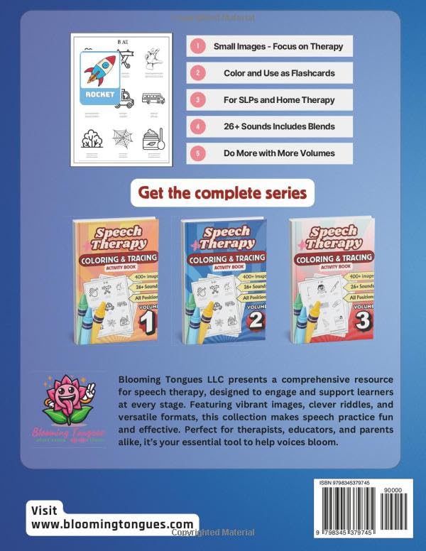 Speech Therapy : Coloring and Tracing Activity Worksheets Volume 2: Interactive Coloring Activity & Games for Apraxia, Echolalia, and Speech Sound ... Therapy Coloring and Tracing Workbooks) - Image 2