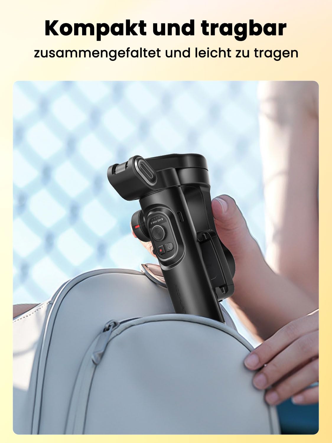 AOCHUAN Gimbal-Stabilisator für Smartphone, NO APP KI-Verfolgung, Gestensteuerung, Inception 360°, mit TikTok YouTube, 3-Achsen-Falt-Gimbal-Stabilisator für iPhone und Android, XE AI-Version