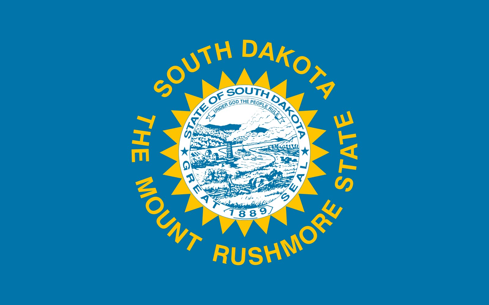 Drapeau Dakota du Sud grand format 1.5m² pour décoration et événements