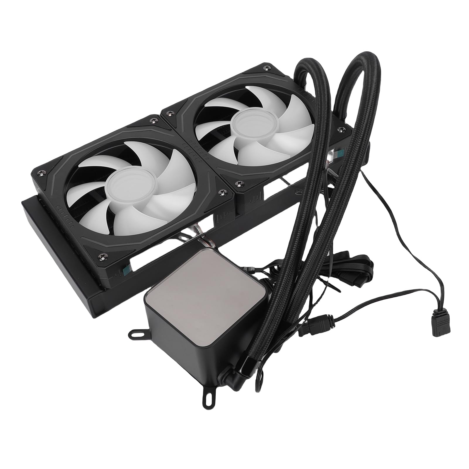 Płynna Chłodnica Procesora ARGB, 2,2-calowy Ekran LCD z Wentylatorami PWM dla LGA 1700 1851 1200 115X AM5 AM4, Zsynchronizowane Oświetlenie RGB (BLACK)