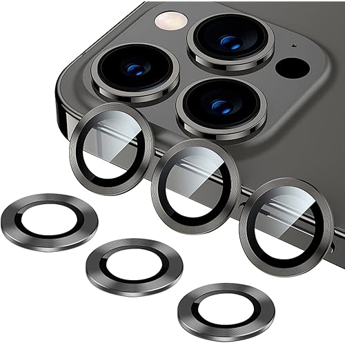[2 Pack] OTAO Camera Lens Protector Compatible with iPhone 13 Pro Max 6.7 inch & iPhone 13 Pro 6.1 inch,Aluminum Alloy Edge Tempered Glass [Installation Tray] [HD Clear] Camera Protector