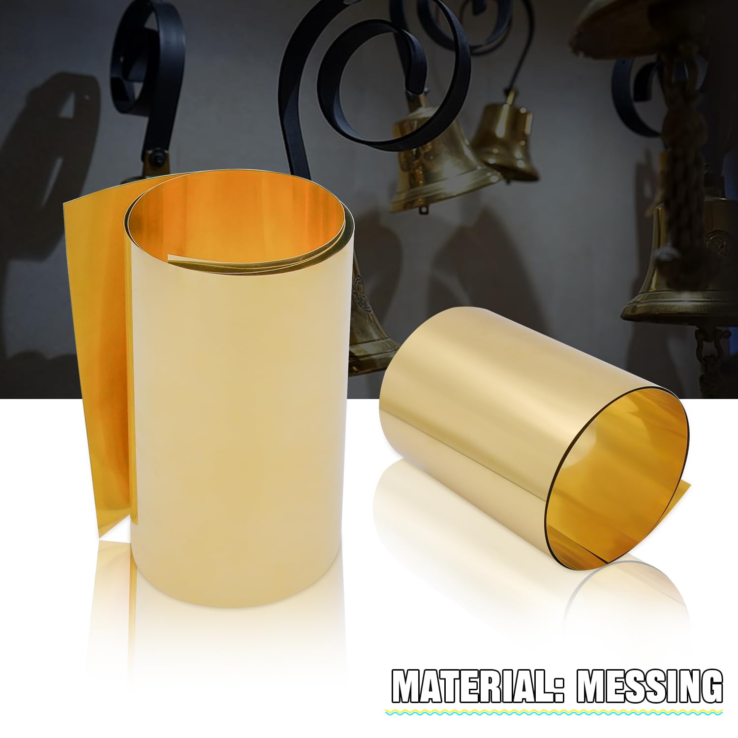 Messingblech, Messingplatte Goldfolienbleche Messingblechrolle 1000mm x 200mm x 0.5mm für Kunsthandwerk, elektrische Reparaturen, DIY-Projekte