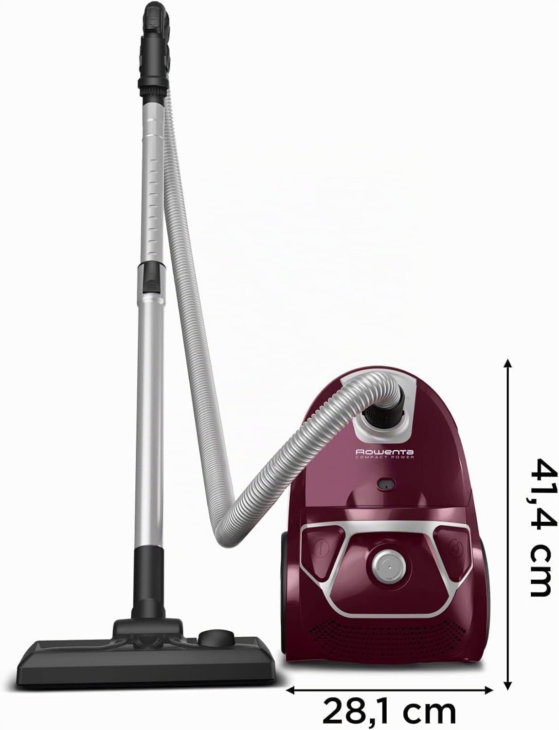 Rowenta Compact Power, Aspirador trineo con bolsa de alta filtración y filtro permanente gran eficiencia, depósito de 3 L, cable de 6.2 m, accesorios de coche para más versatilidad, Morado, RO3969