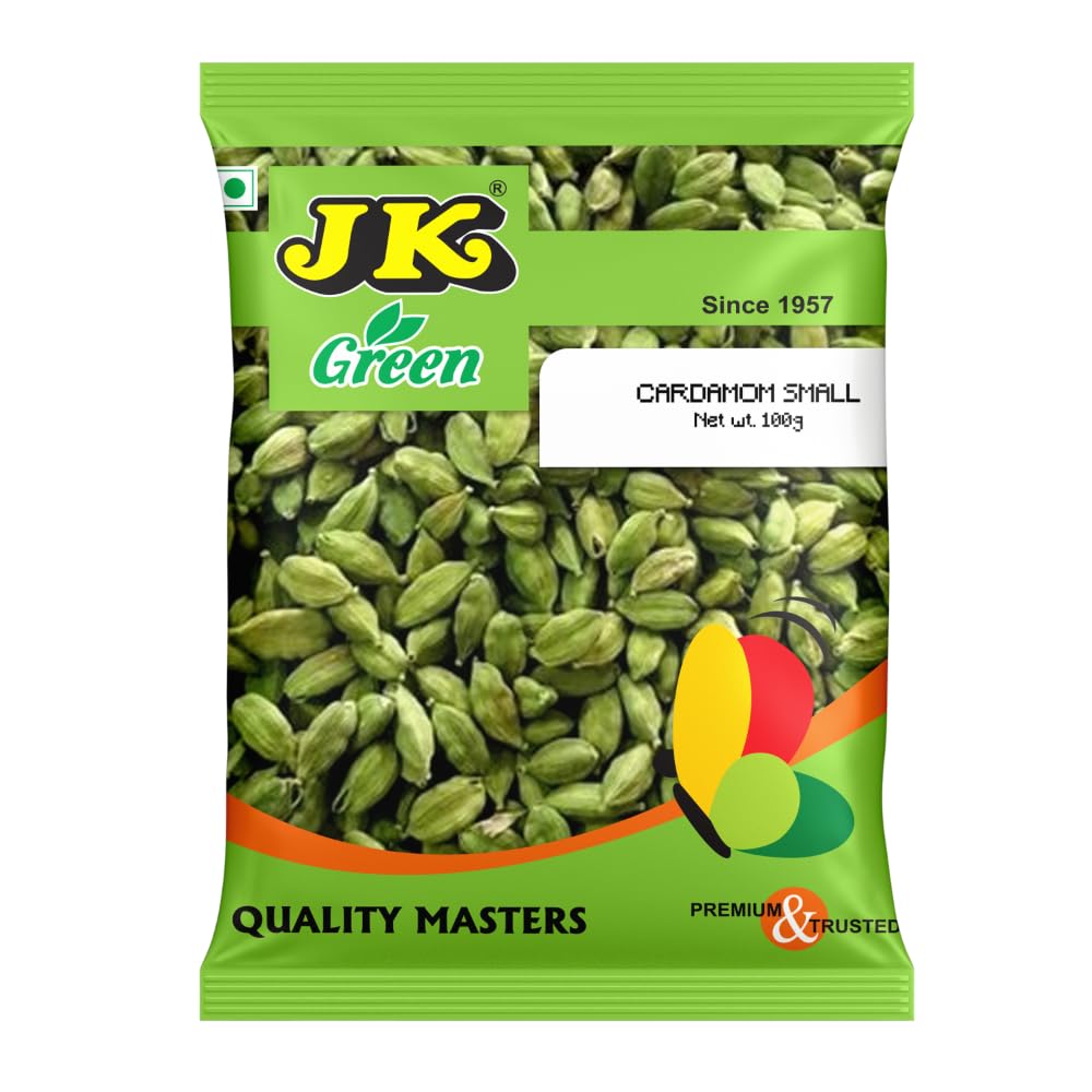 JK Green Cardamom (Elaichi) 100 Gm - No Artificial Colours or Preservatives | Natural Elaichi | Distinctive Flavour & Aroma | Elaichi For Cooking And Desserts - Whole