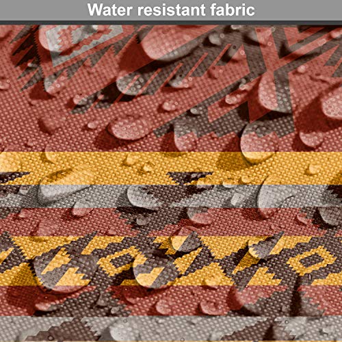 Image of Ambesonne Tribal Fabric by The Yard, Indigenous Tribal Style Eagles Traditional Elements, Decorative Fabric for Upholstery and Home Accents, 1 Yard, Cinnamon Marigold