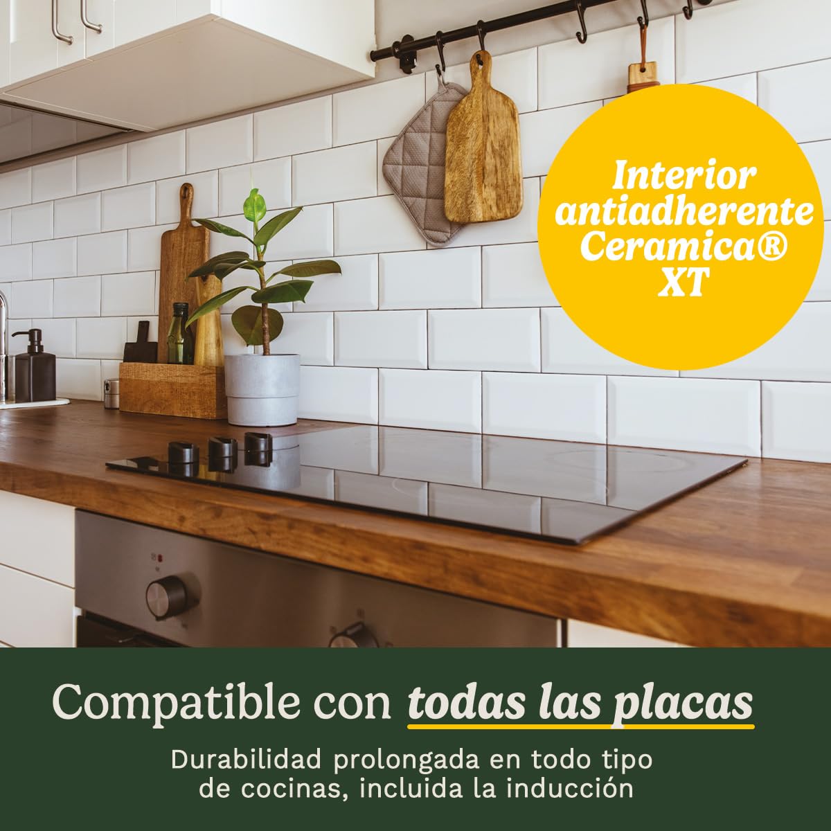 Cuisinart Ceramica XT - Juego de utensilios de cocina antiadherentes | Juego de 11 ollas y sartenes | Cerámica antiadherente de titanio | para todas las cocinas incluyendo inducción | Sin PFAS | Tapas